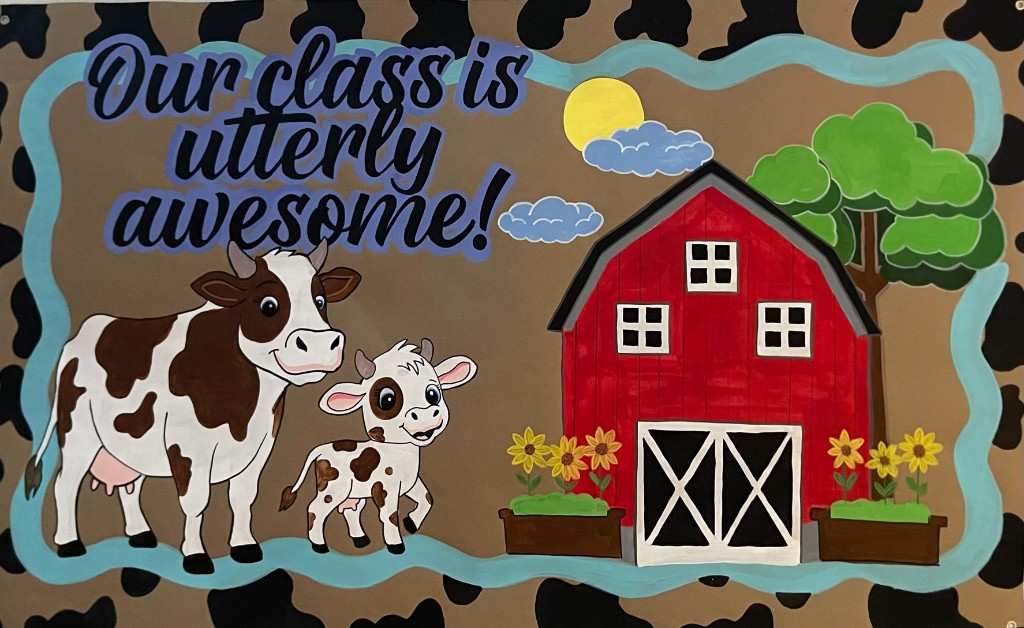 Signature example — Our class is utterly awesome cow banner